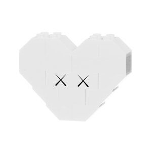 Very rare Dee and Ricky “Kaws” Lego heart pin / brooch!